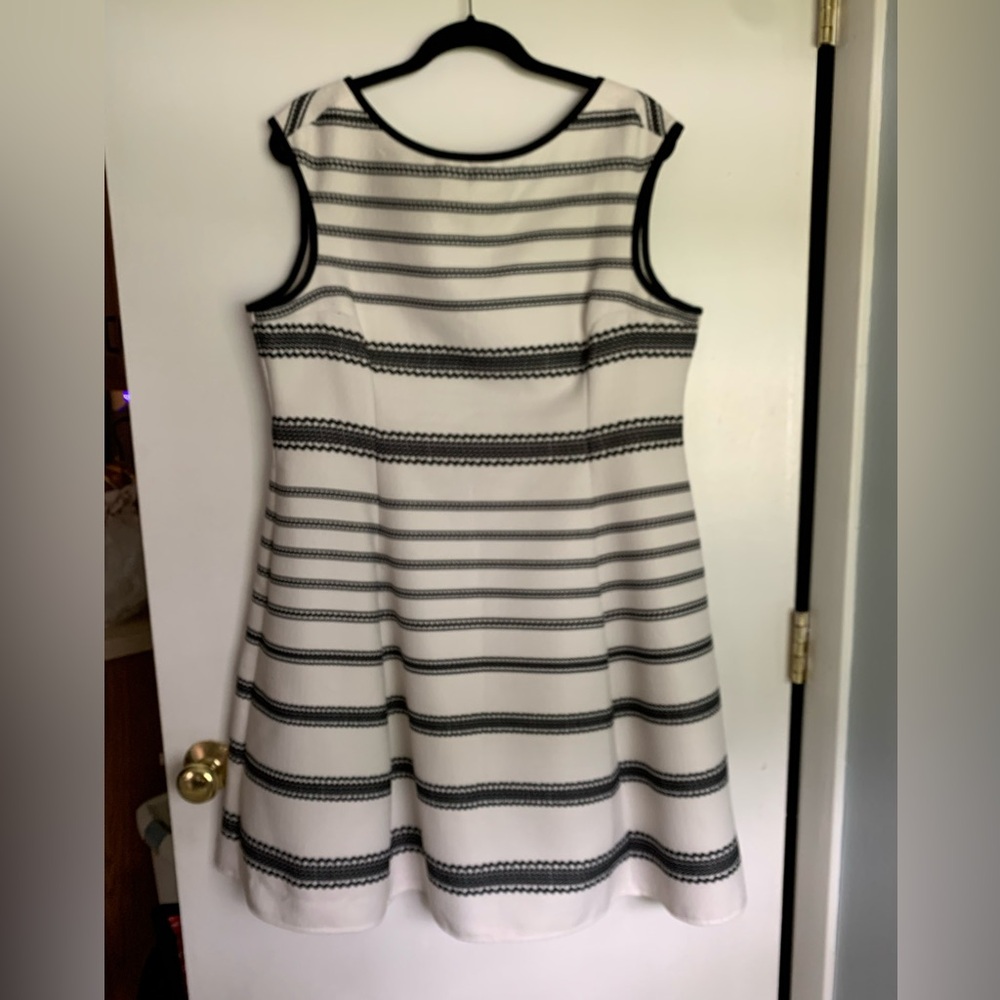 White and black stripe dress